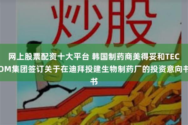 网上股票配资十大平台 韩国制药商美得妥和TECOM集团签