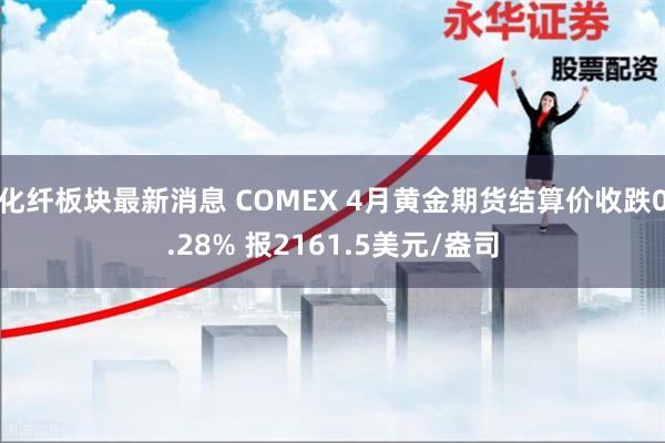 化纤板块最新消息 COMEX 4月黄金期货结算价收跌0.28% 报2161.5美元/盎司